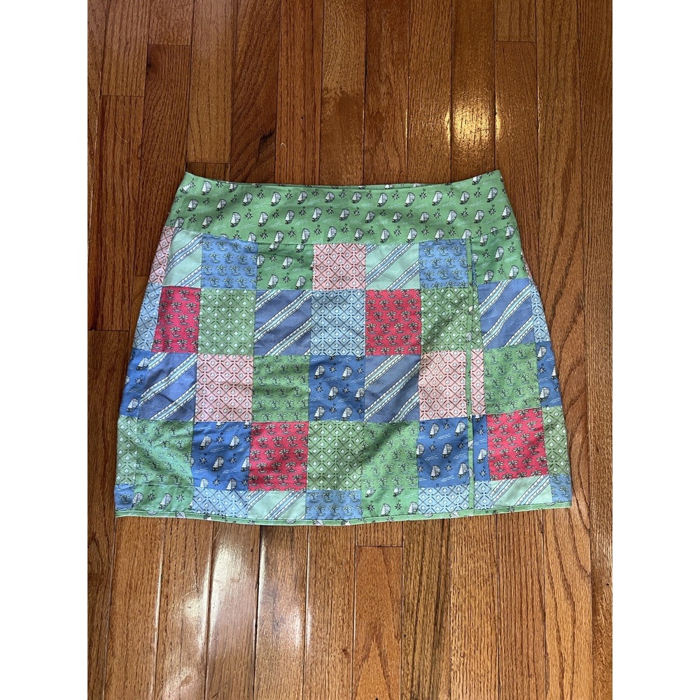 Vineyard Vines Green Patchwork Wrap Multicolor Go… - image 1